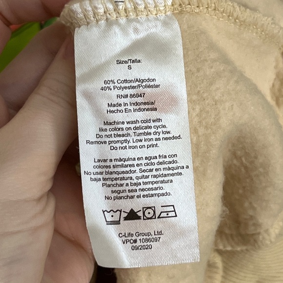 Nickelodeon Tan Hoodie Sweatshirt Spongebob Patrick Star Unisex Novelty Size S - Picture 8 of 10